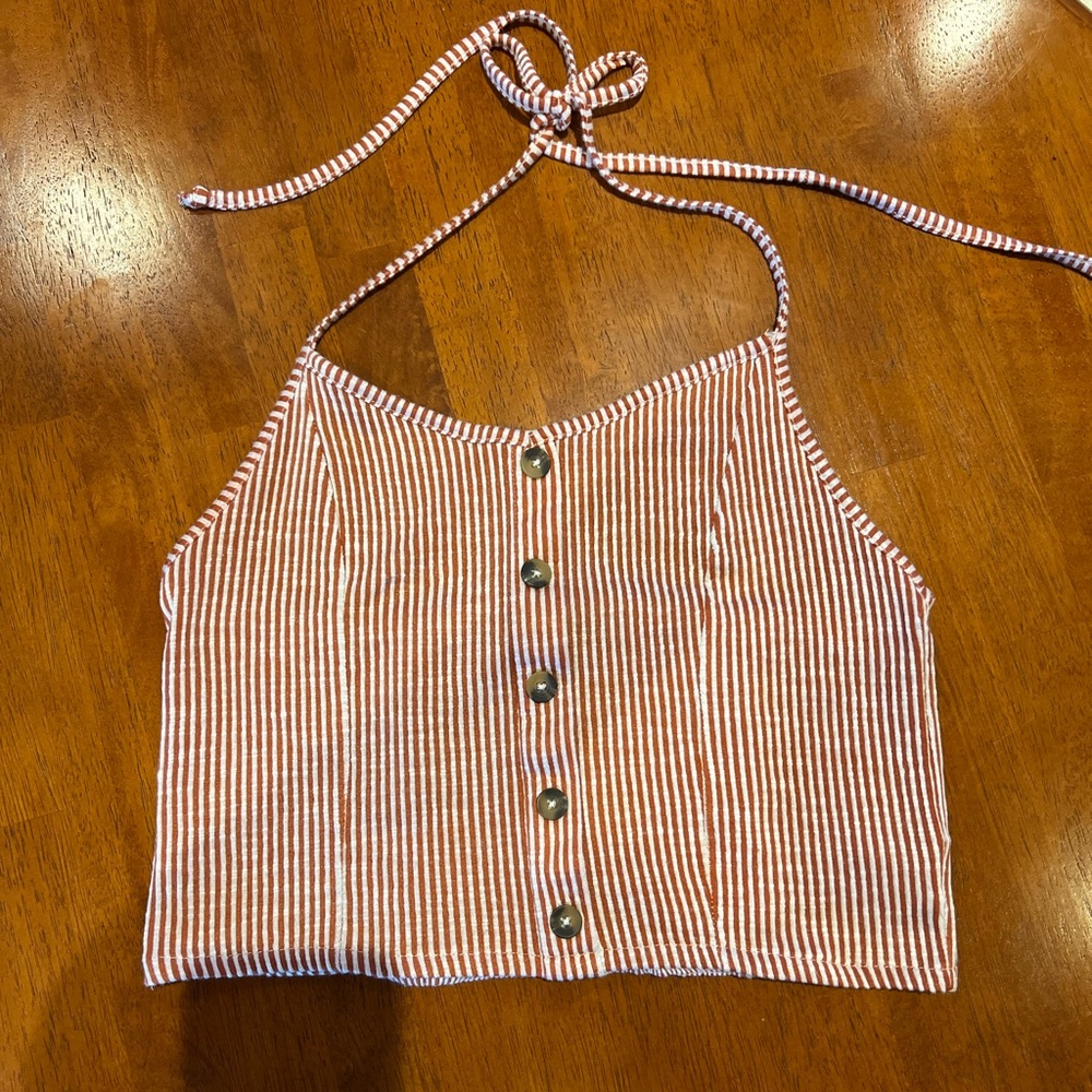 American Eagle cropped halter top